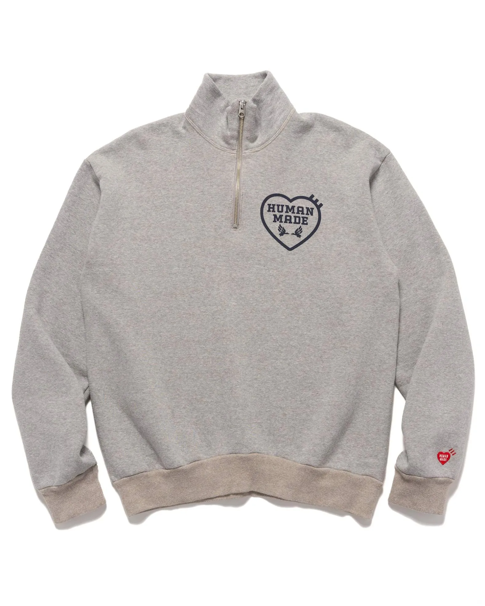 Military Half-Zip Sweatshirt Grey