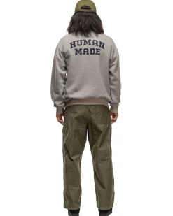 Military Half-Zip Sweatshirt Grey