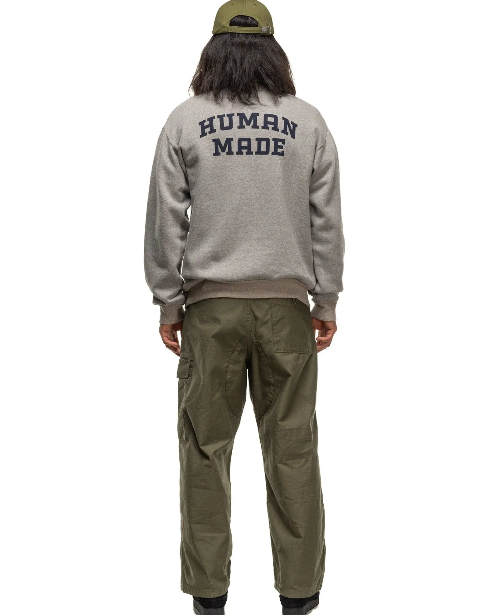 Military Half-Zip Sweatshirt Grey