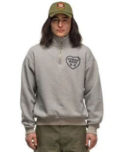 Military Half-Zip Sweatshirt Grey