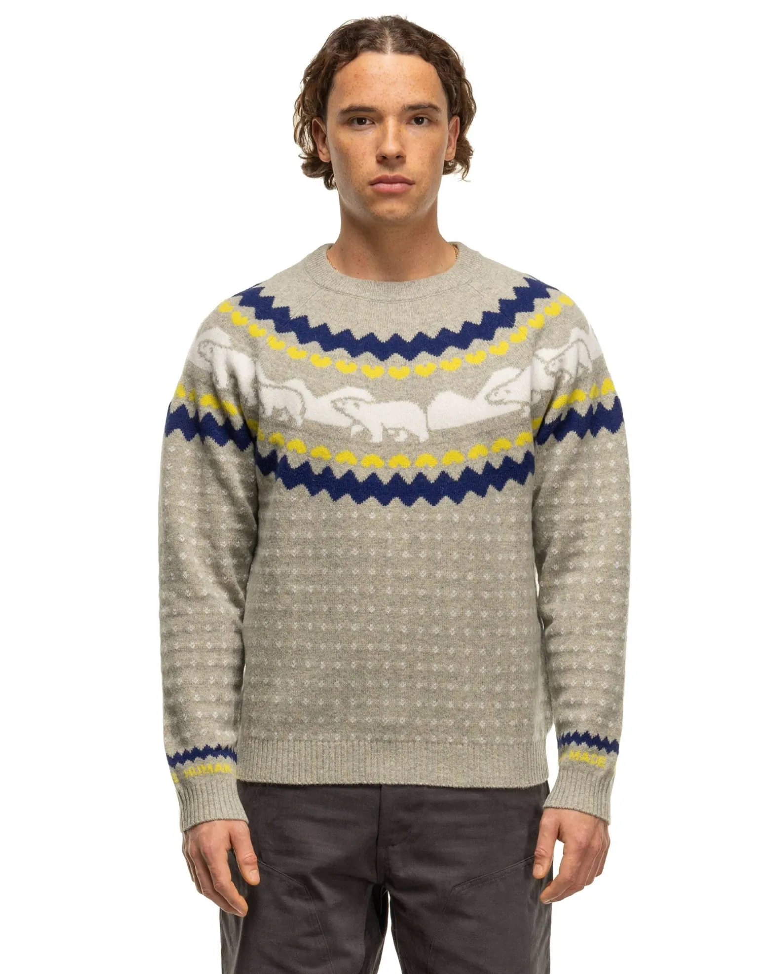 Nordic Jacqurd Knit Sweater Grey