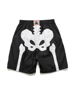 Nylon Bone Swim Trunks Black