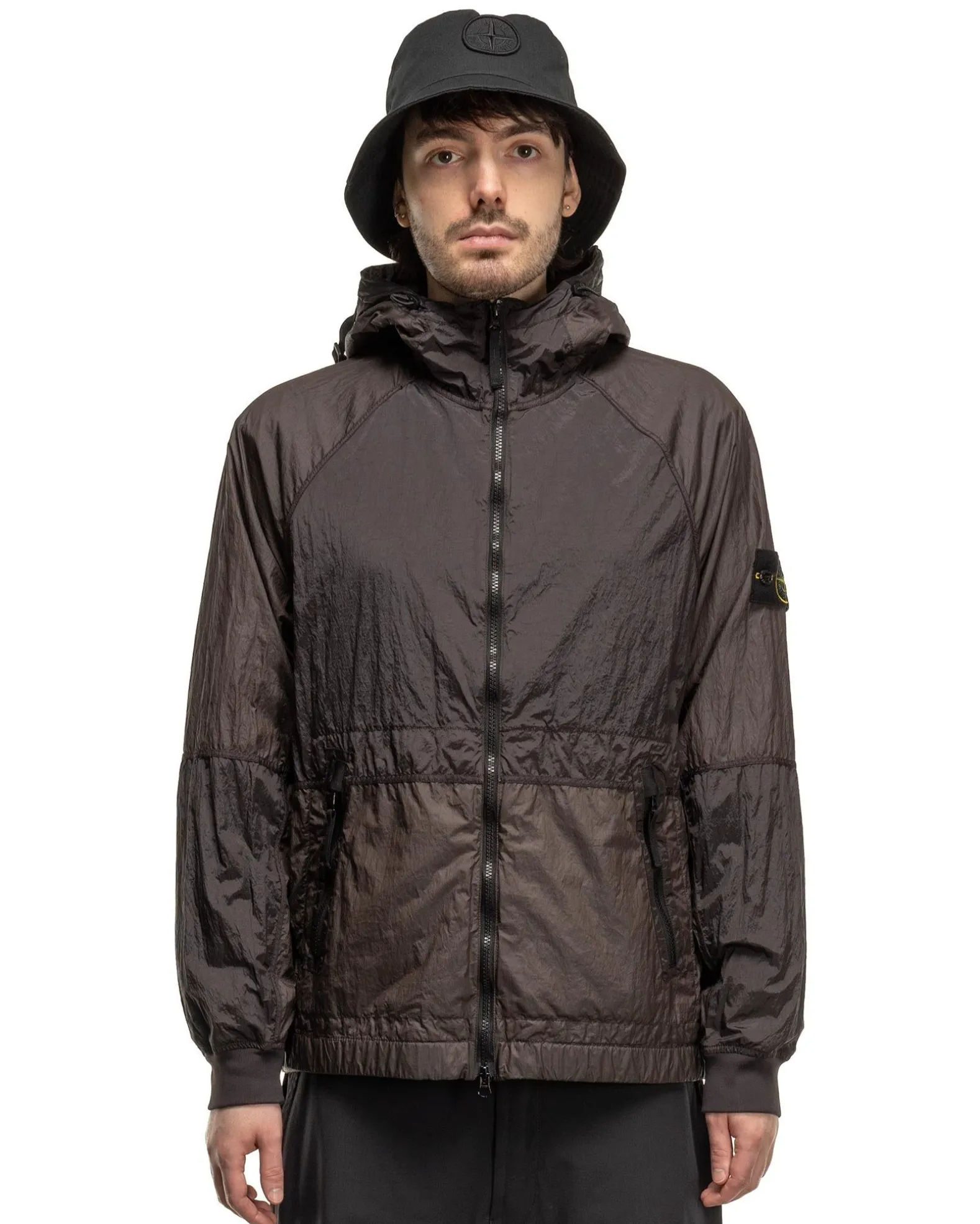 Nylon Metal Watro-Tc In Econyl® Regenerated Nylon Hooded Jacket Charcoal