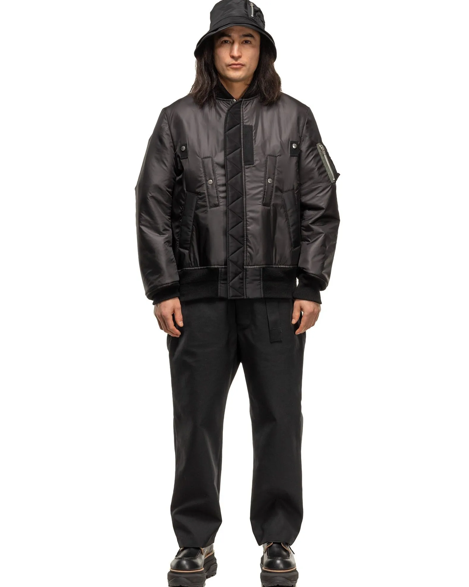 Nylon Twill Blouson Black