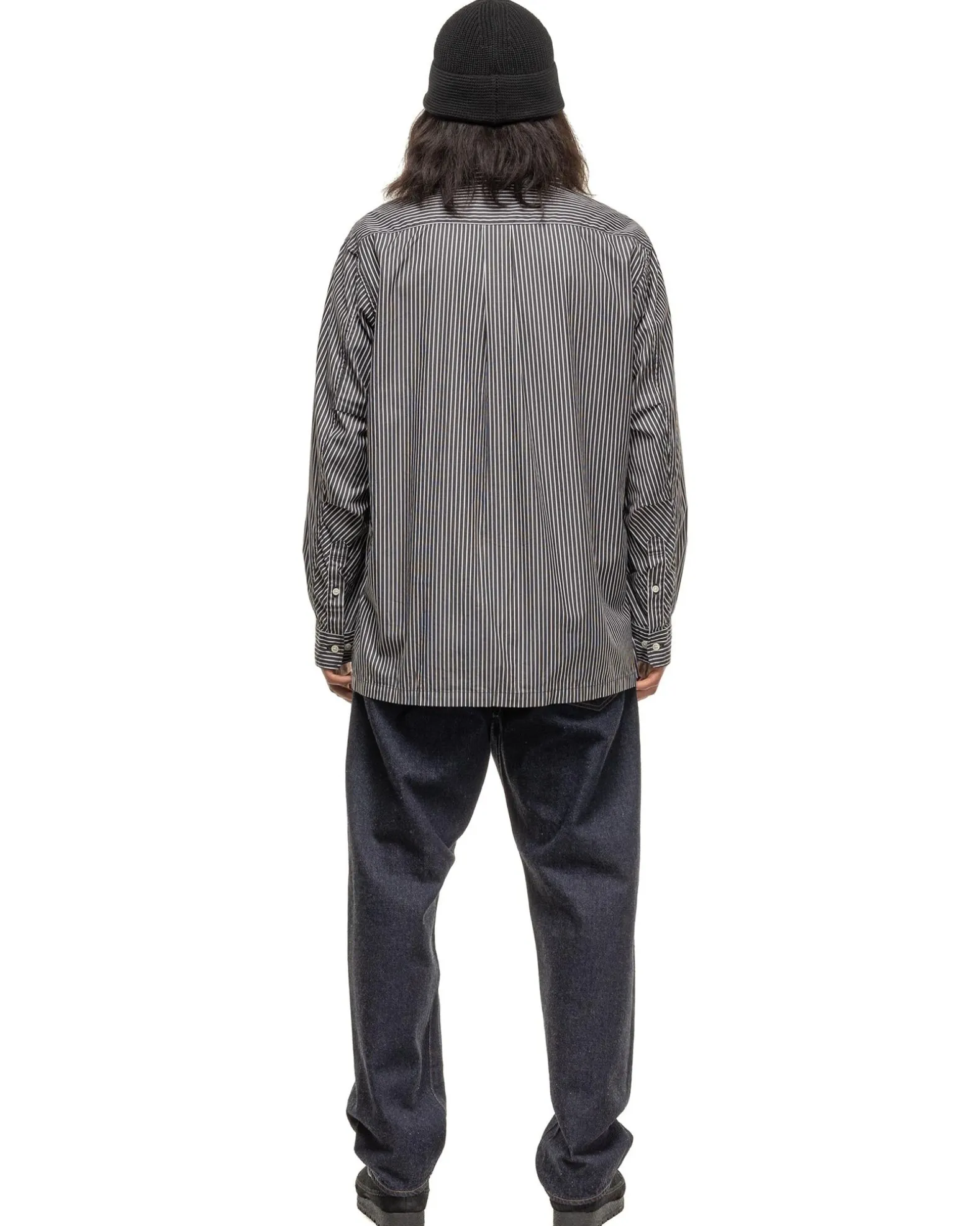 Officer L/S Shirt Cotton Broad London Stripe Black