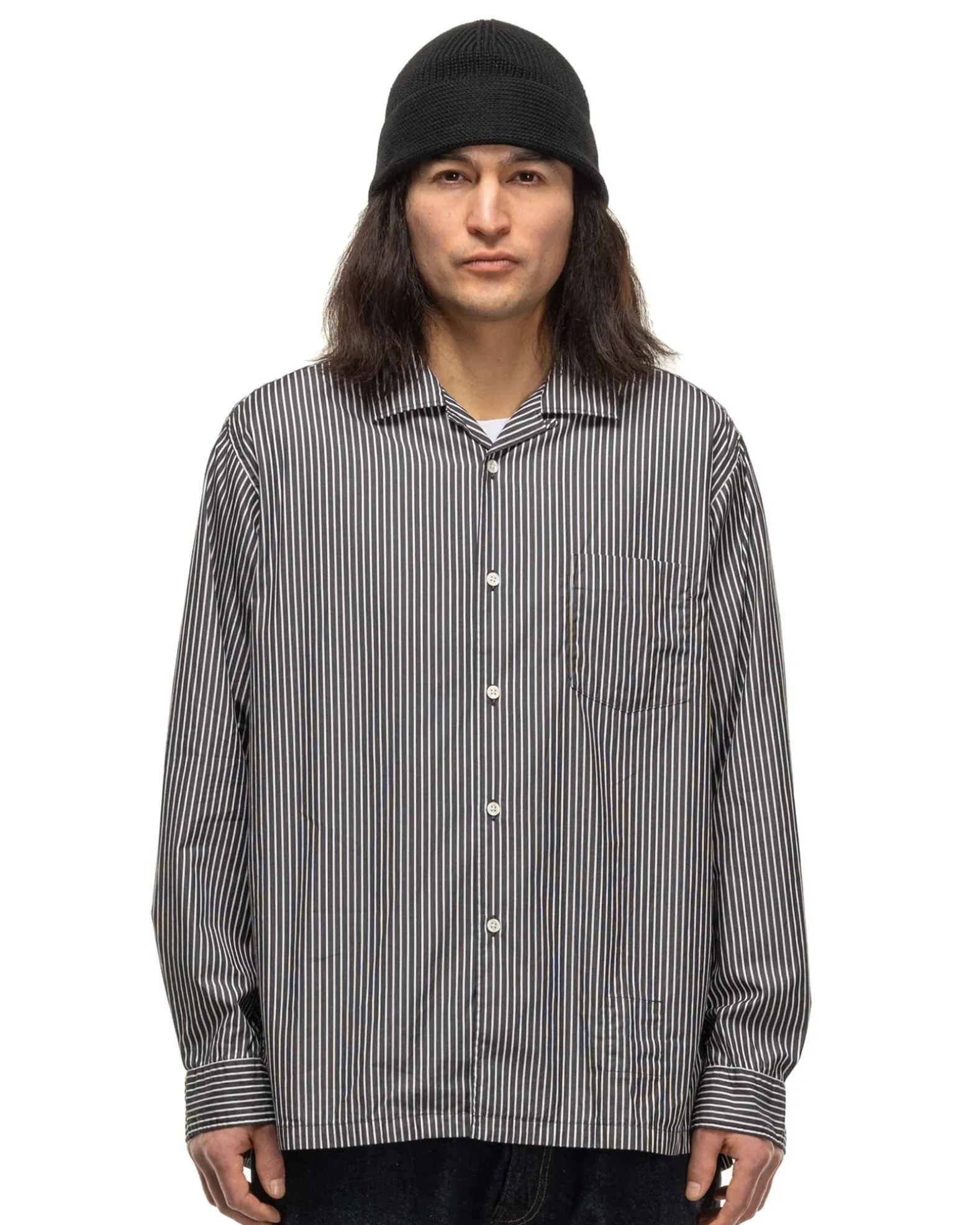 Officer L/S Shirt Cotton Broad London Stripe Black