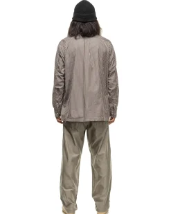 Officer L/S Shirt Cotton Broad London Stripe Khaki