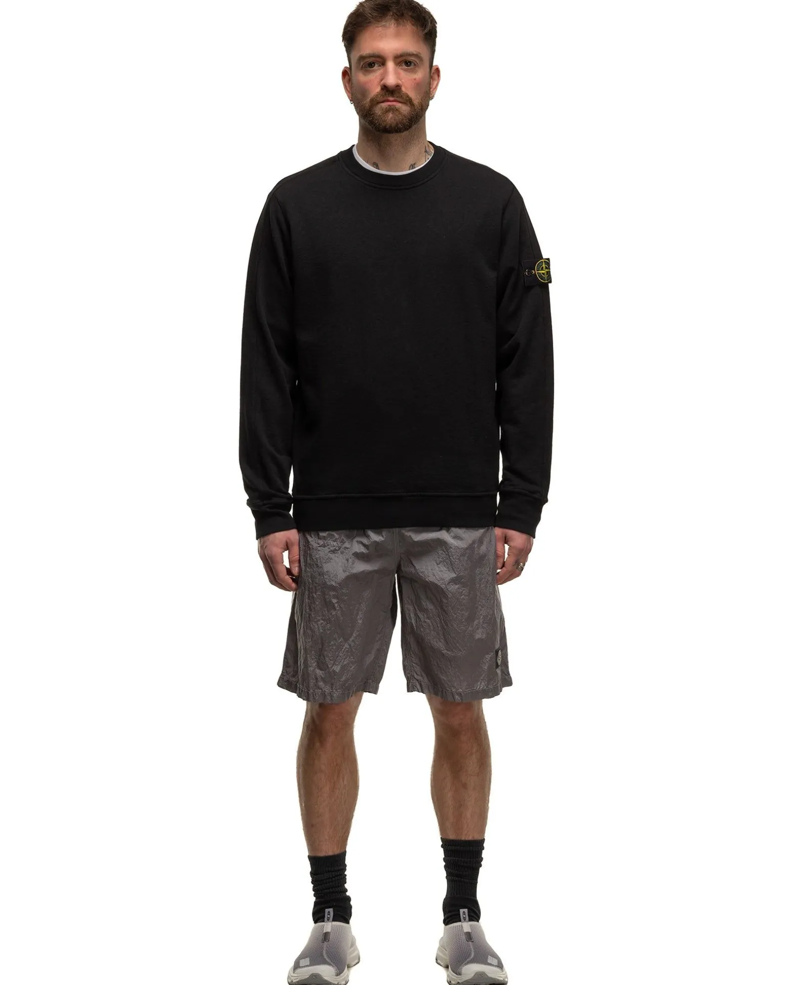 Old' Treatment Crewneck Sweatshirt Black
