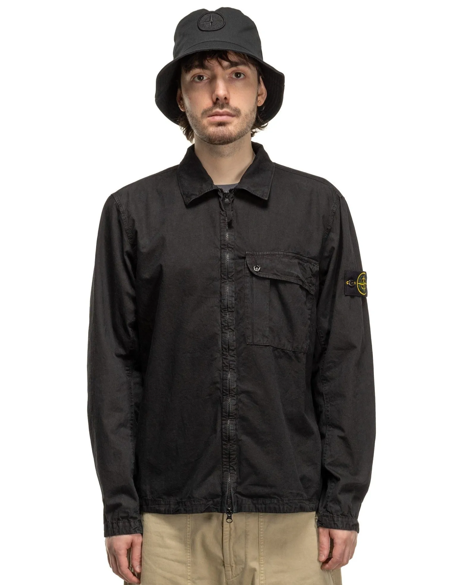 Old' Treatment Regular Fit Overshirt Black