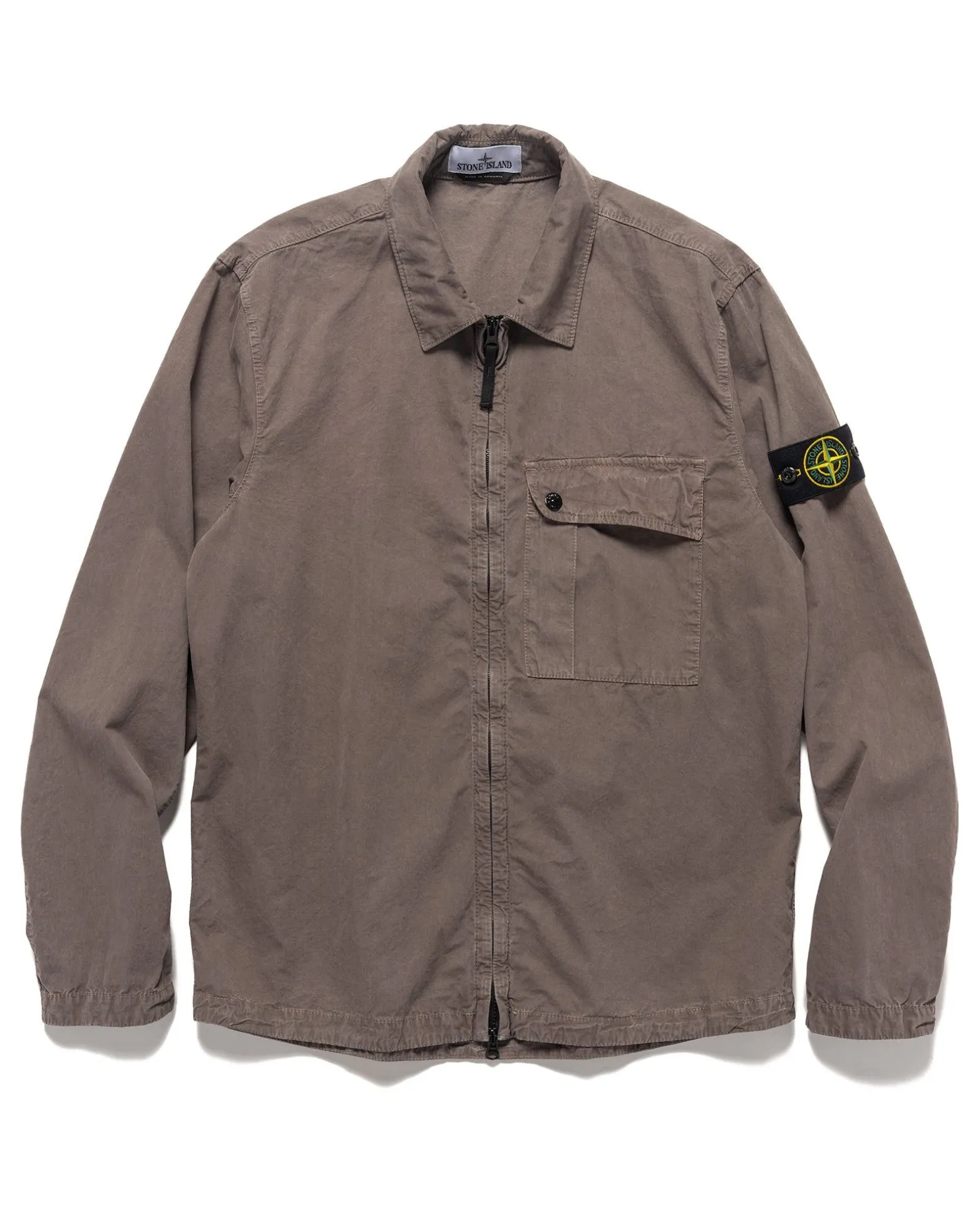 Old' Treatment Regular Fit Overshirt Dove Grey