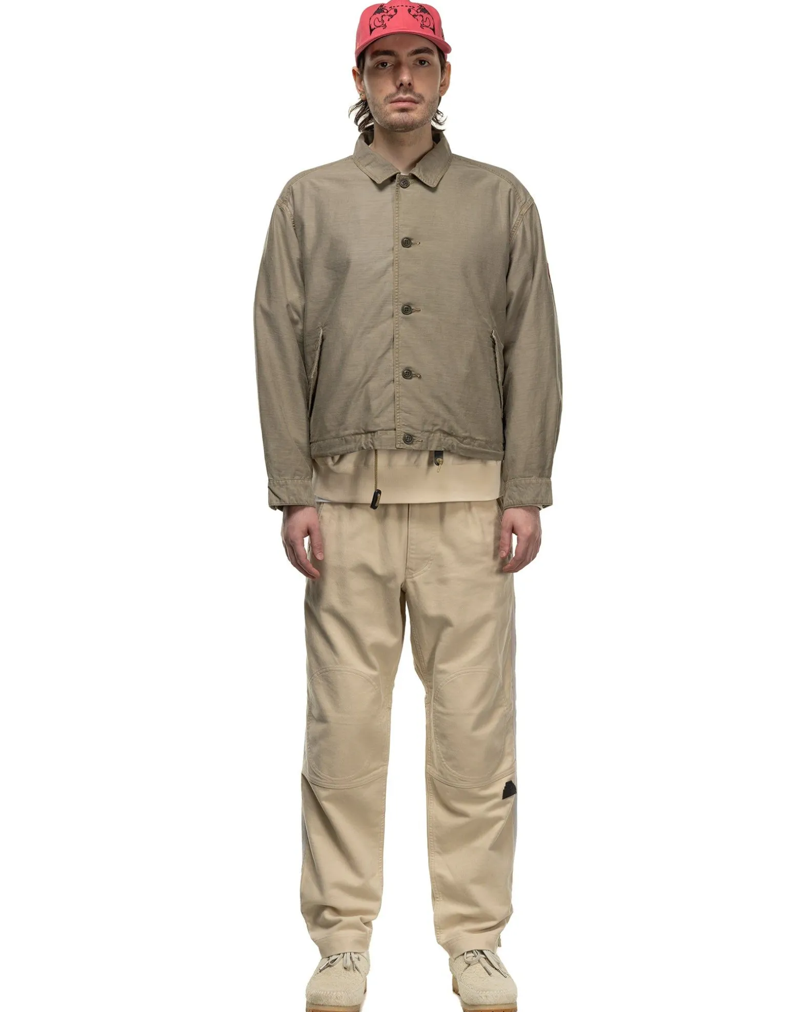 Overdye Light Cotton Button Jacket Khaki