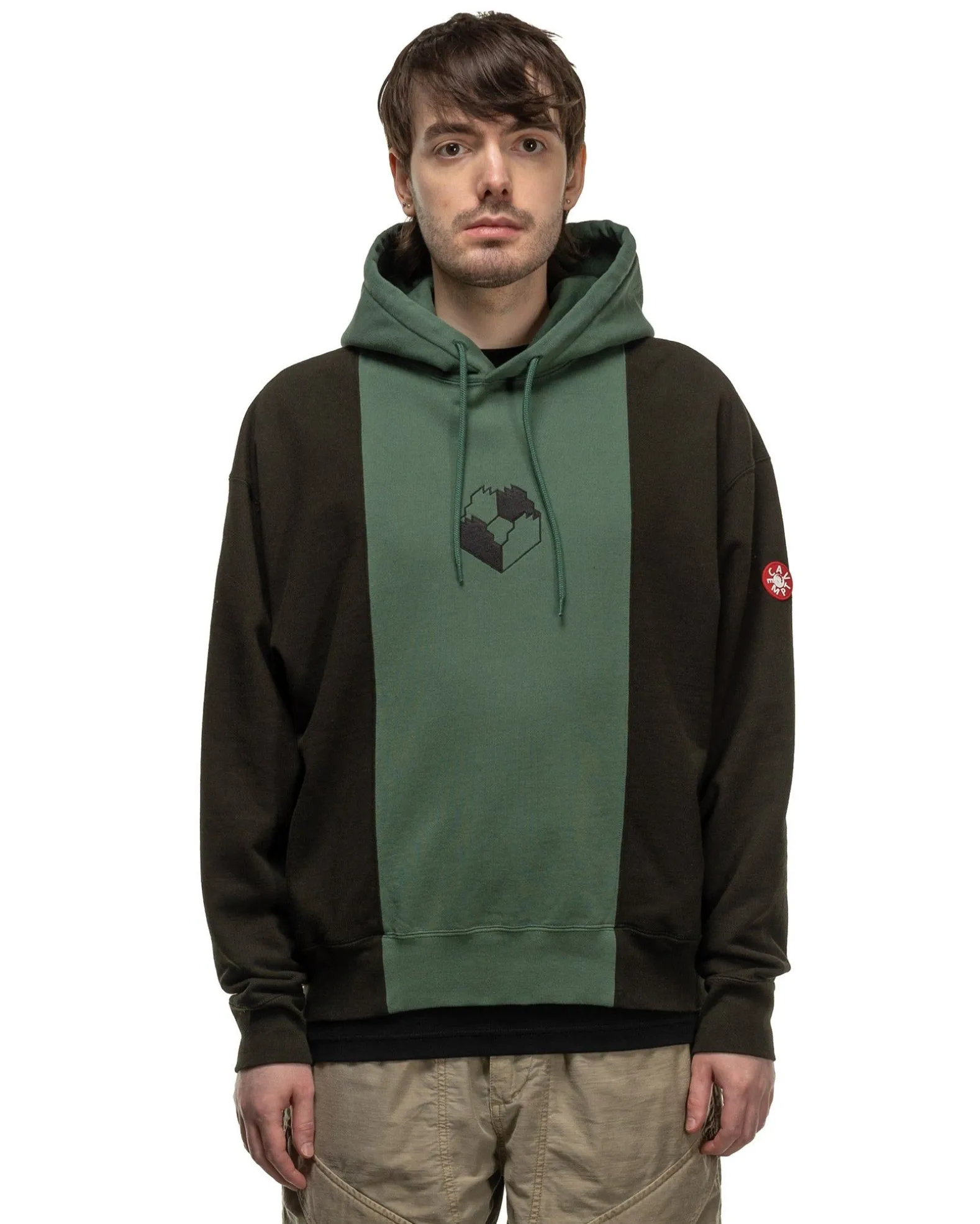 Panelled Two Tone Hoody Green
