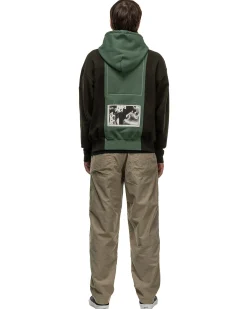Panelled Two Tone Hoody Green