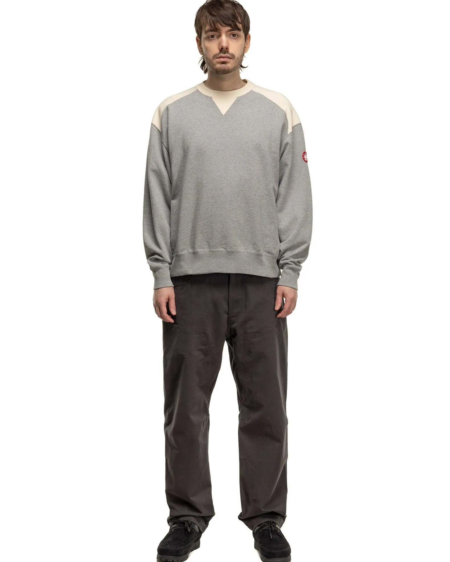 Panel Shoulder Crew Neck Grey