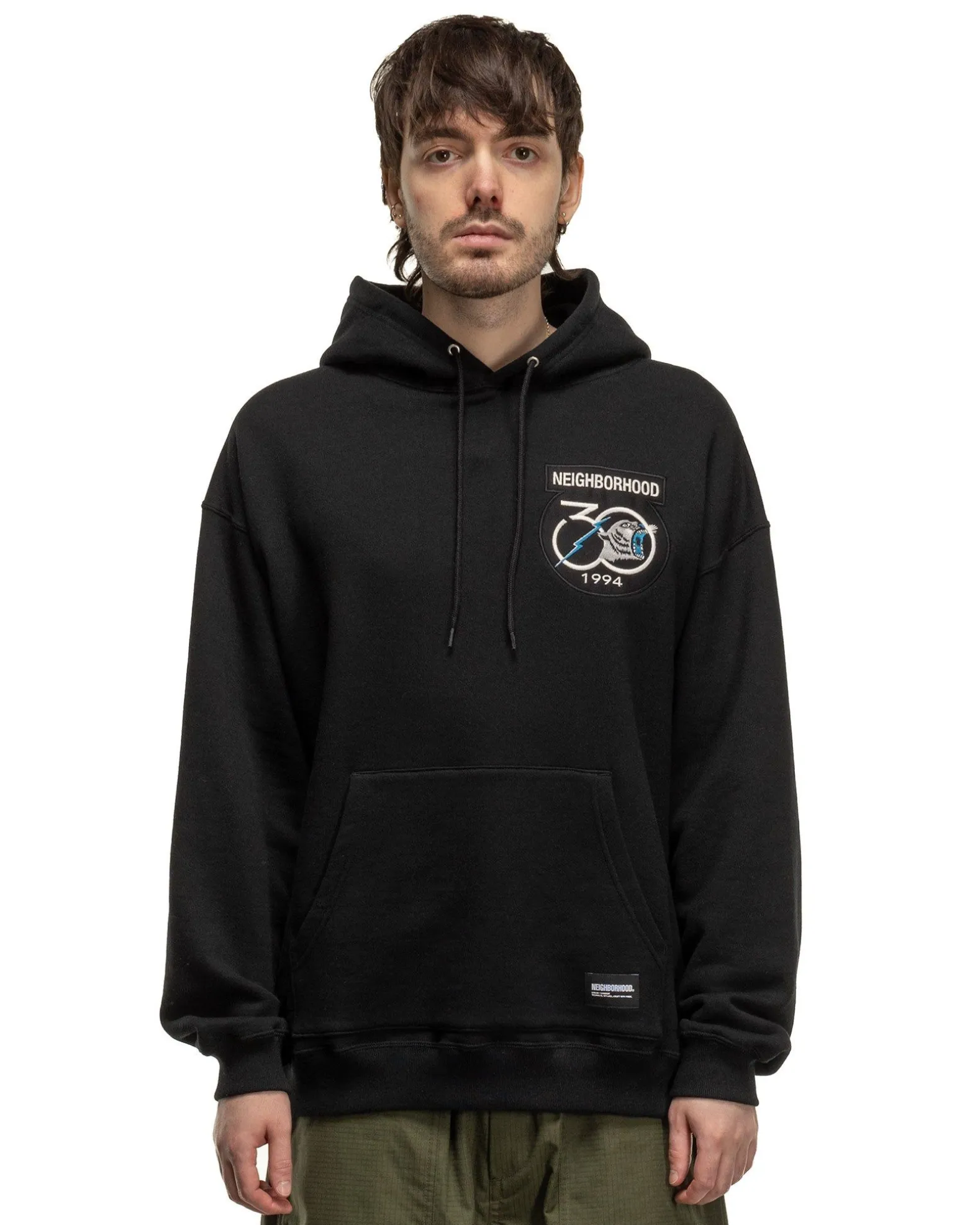 Patched Sweatparka Ls Black