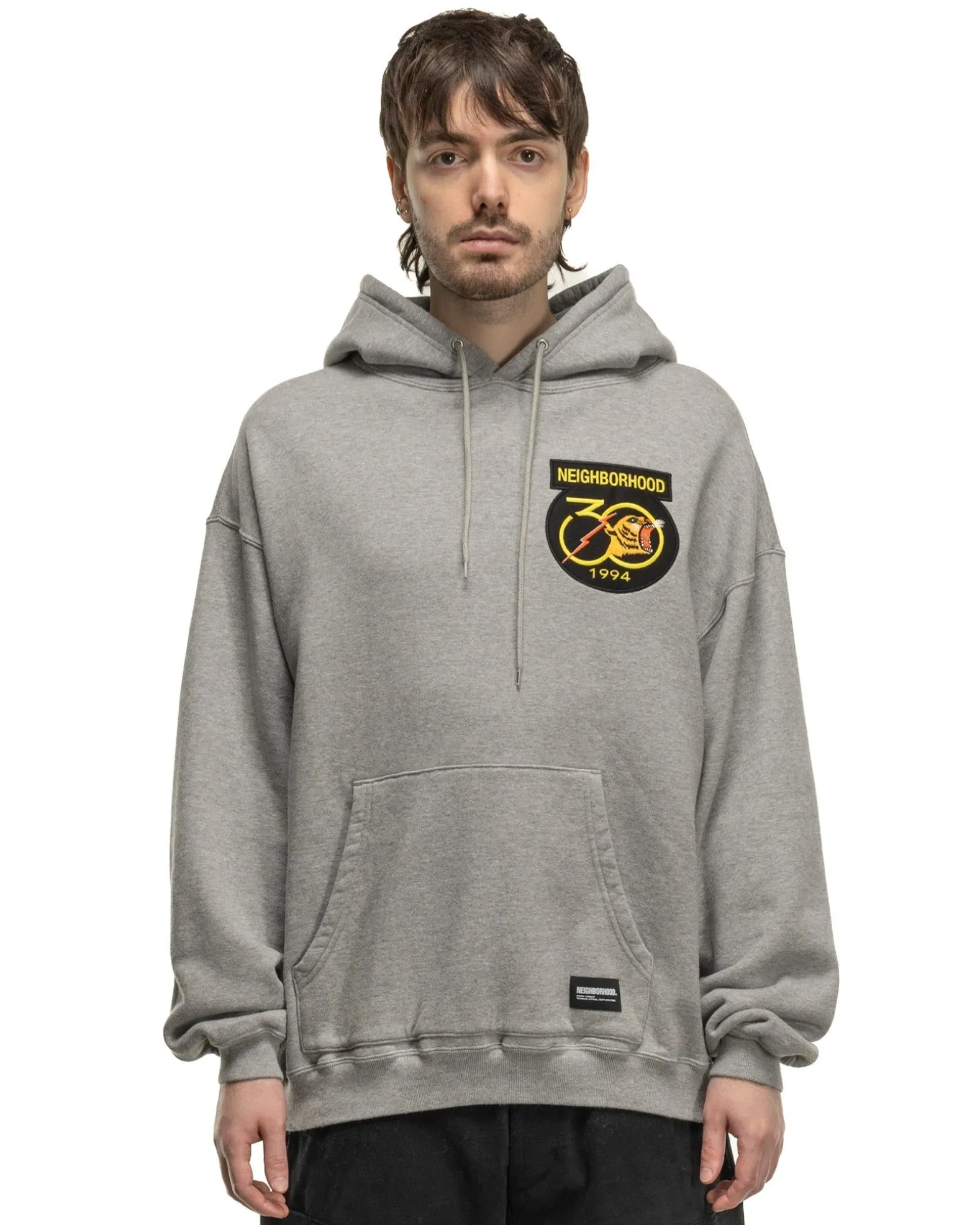 Patched Sweatparka Ls Grey