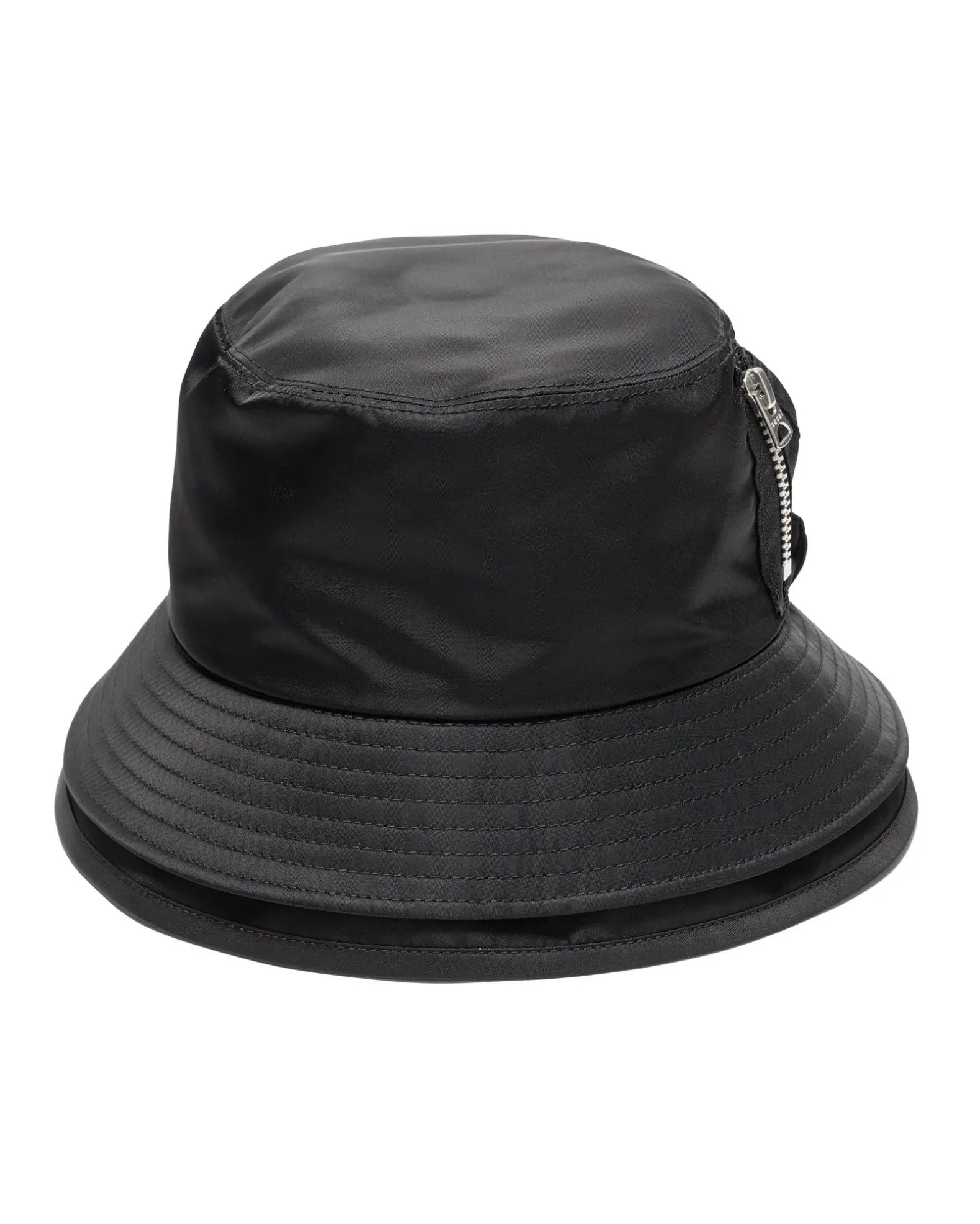 Pocket Double Brim Hat/Nylon Twill Black
