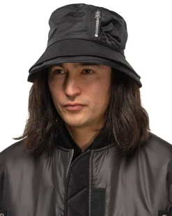 Pocket Double Brim Hat/Nylon Twill Black