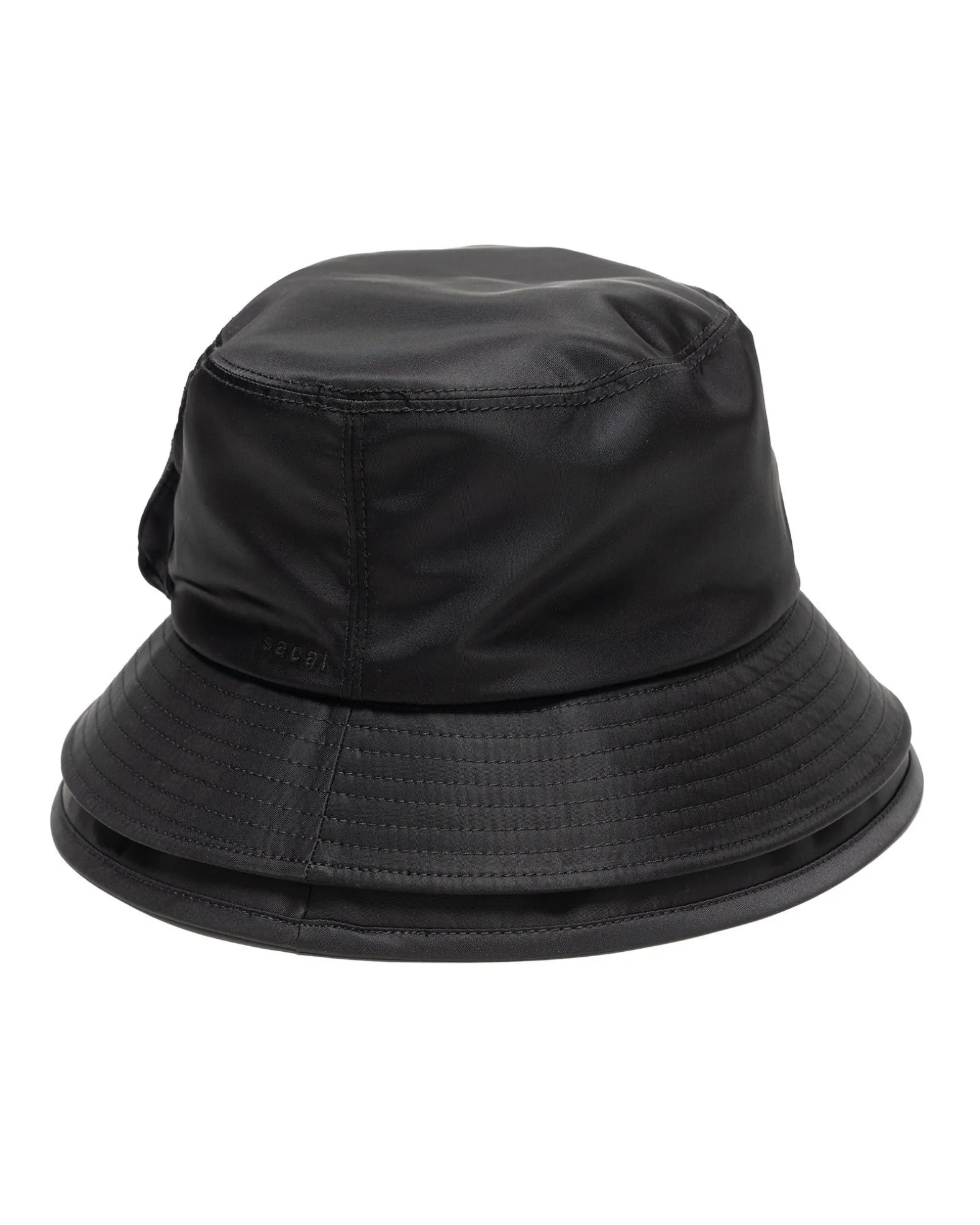 Pocket Double Brim Hat/Nylon Twill Black