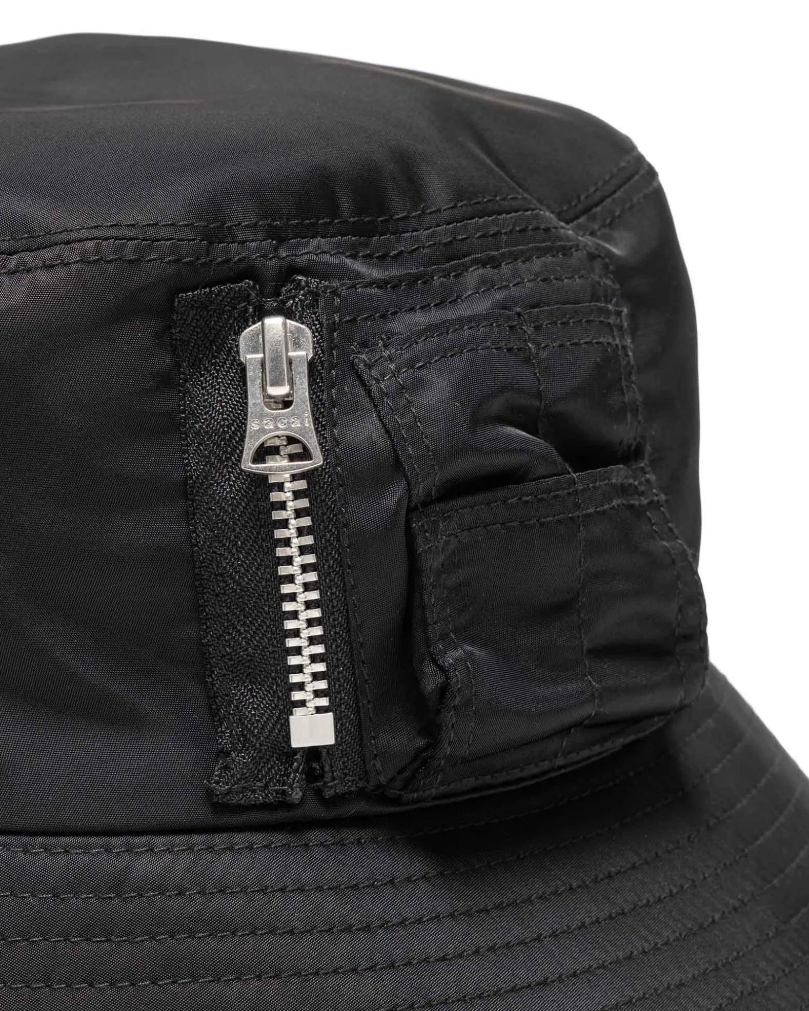 Pocket Double Brim Hat/Nylon Twill Black