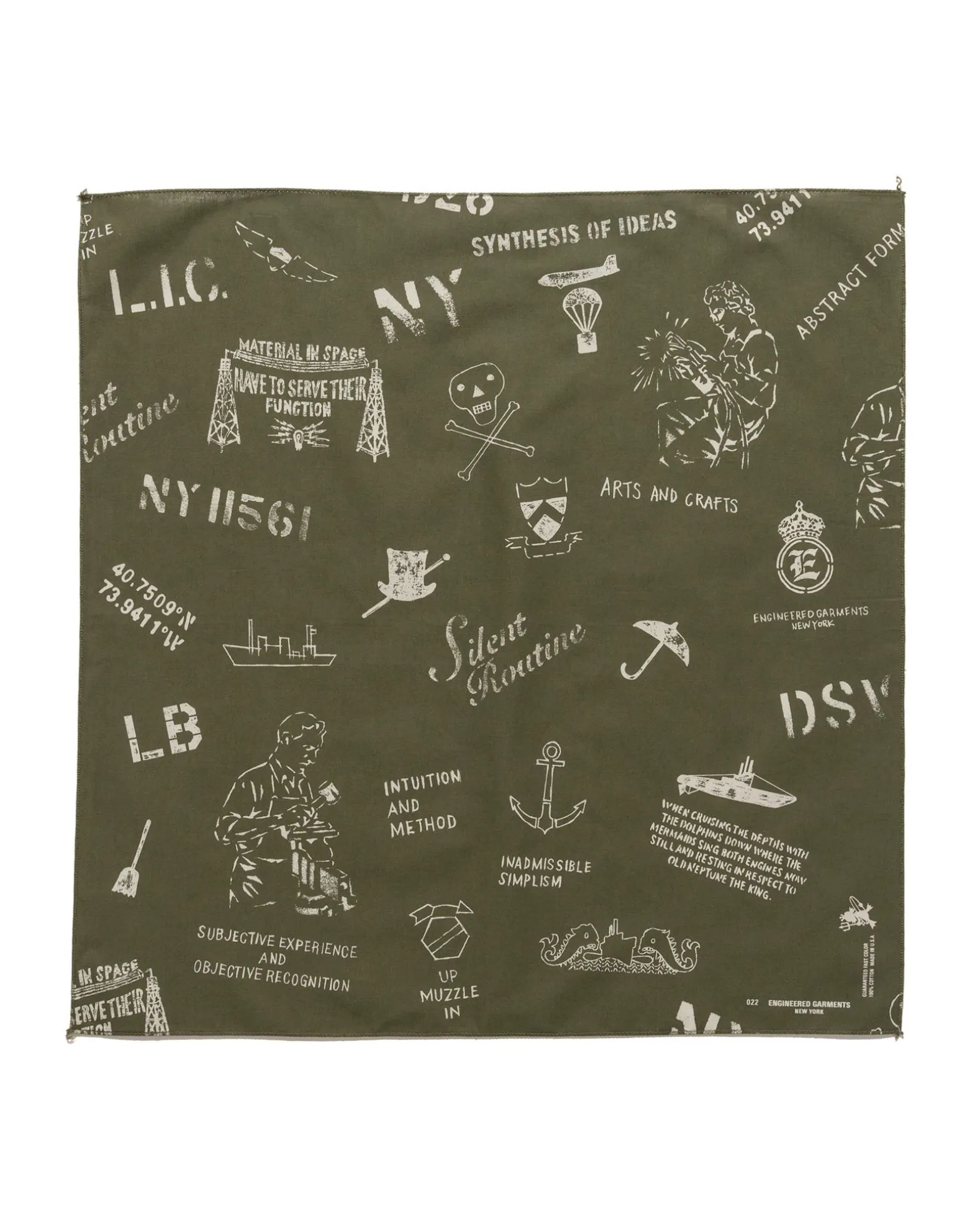 Printed Bandana Ny Olive