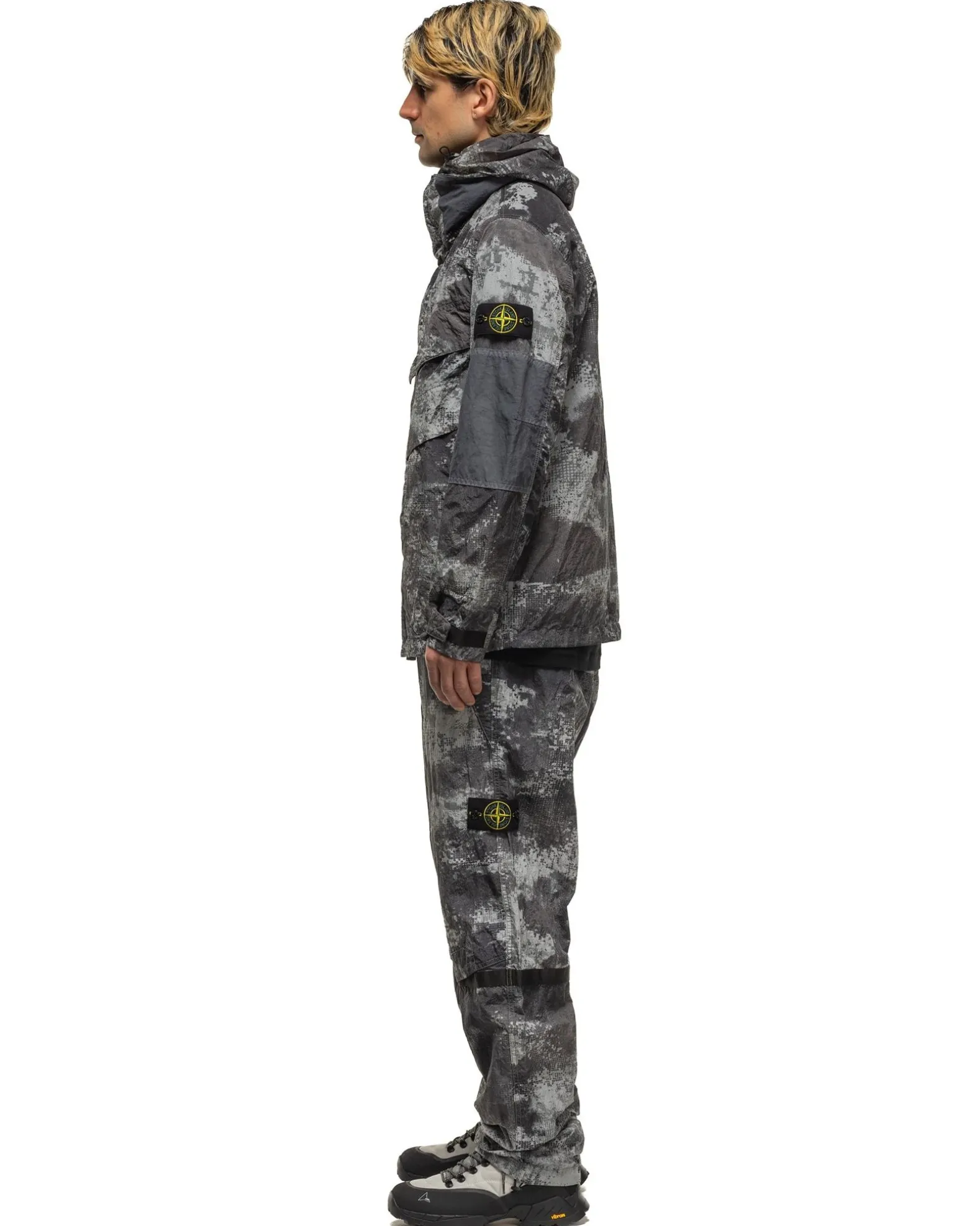 Printed Shell Pants Grey
