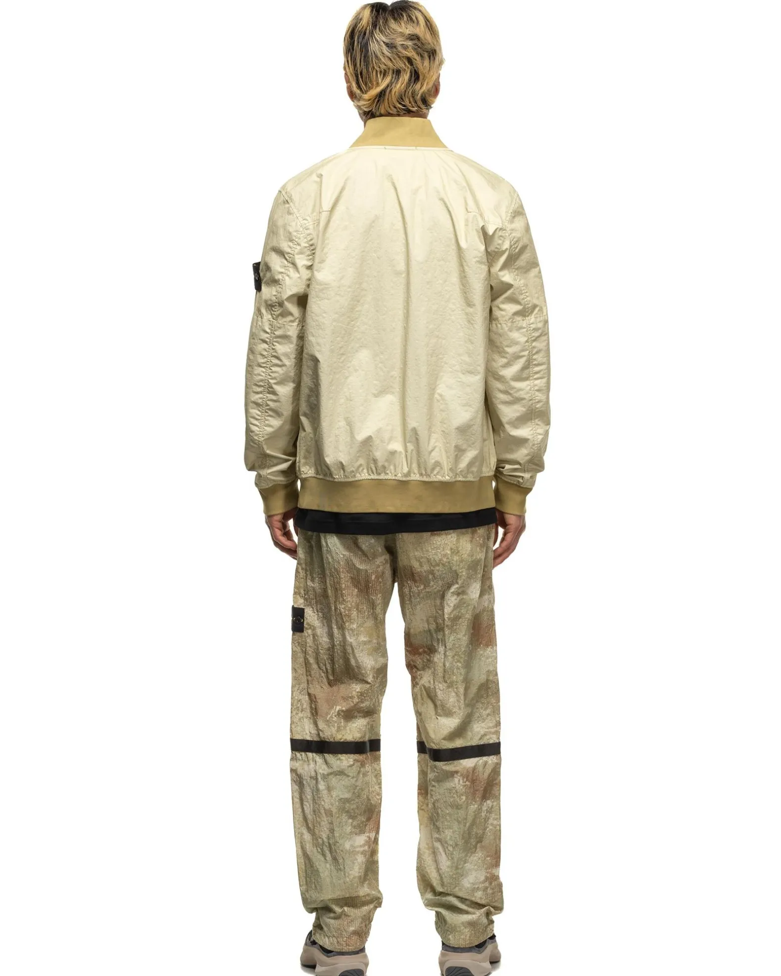 Printed Shell Pants Natural Beige