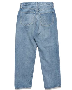 5P Zipper Front Denim Pants Indigo Vintage Wash