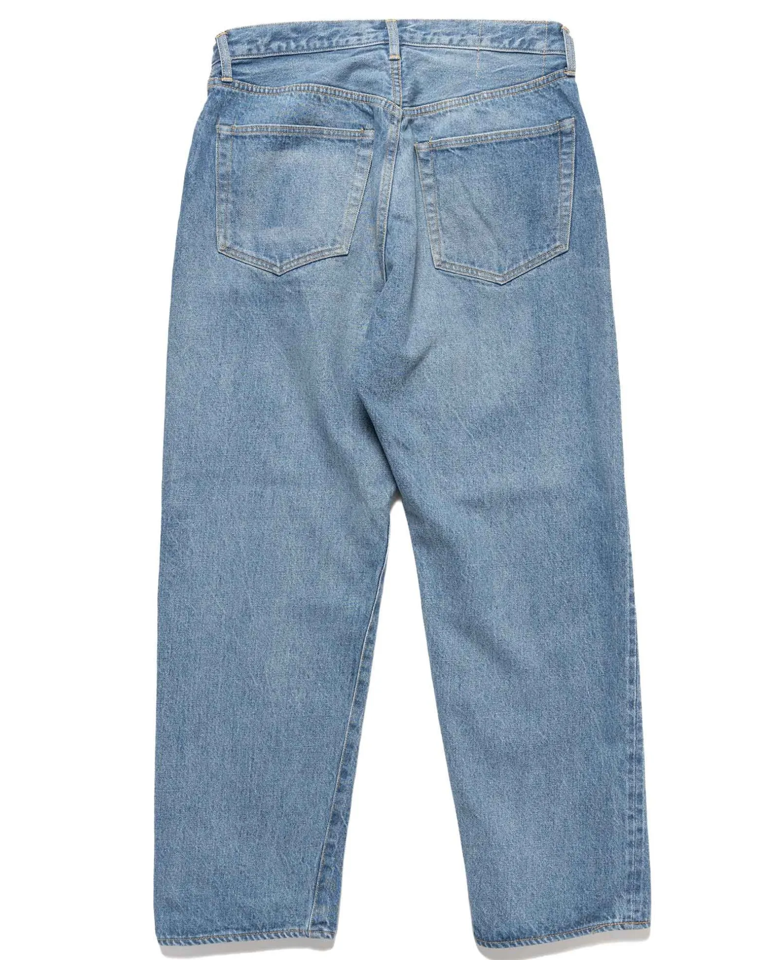 5P Zipper Front Denim Pants Indigo Vintage Wash