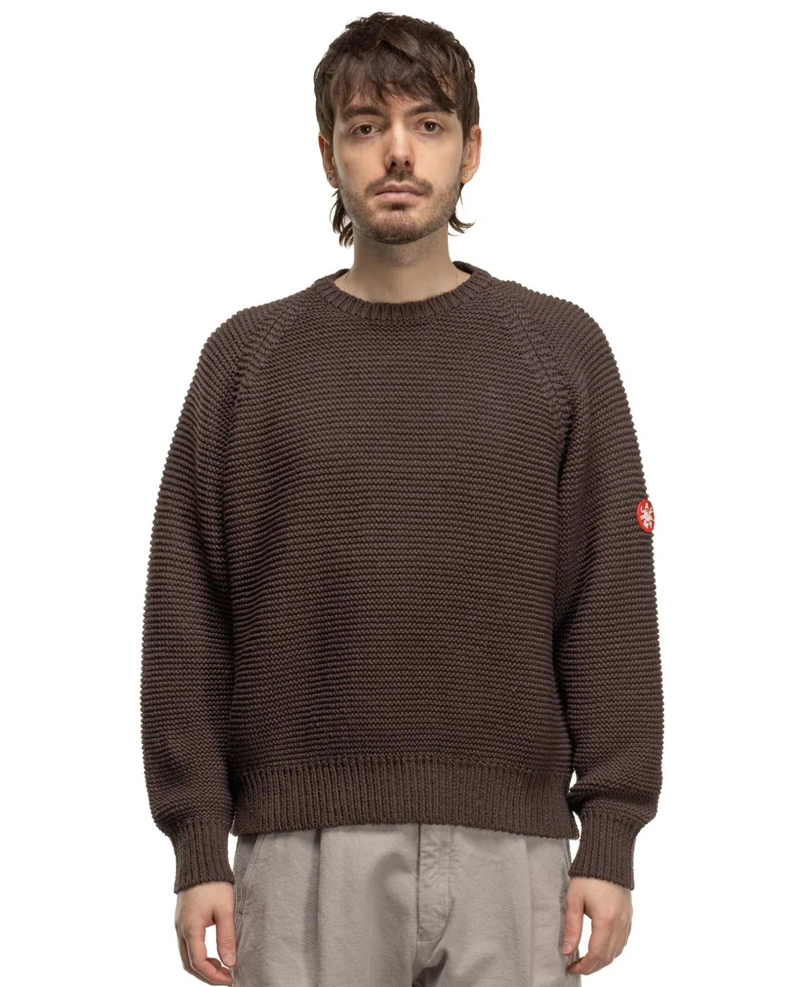 Raglan Sleeve Cotton Knit Grey