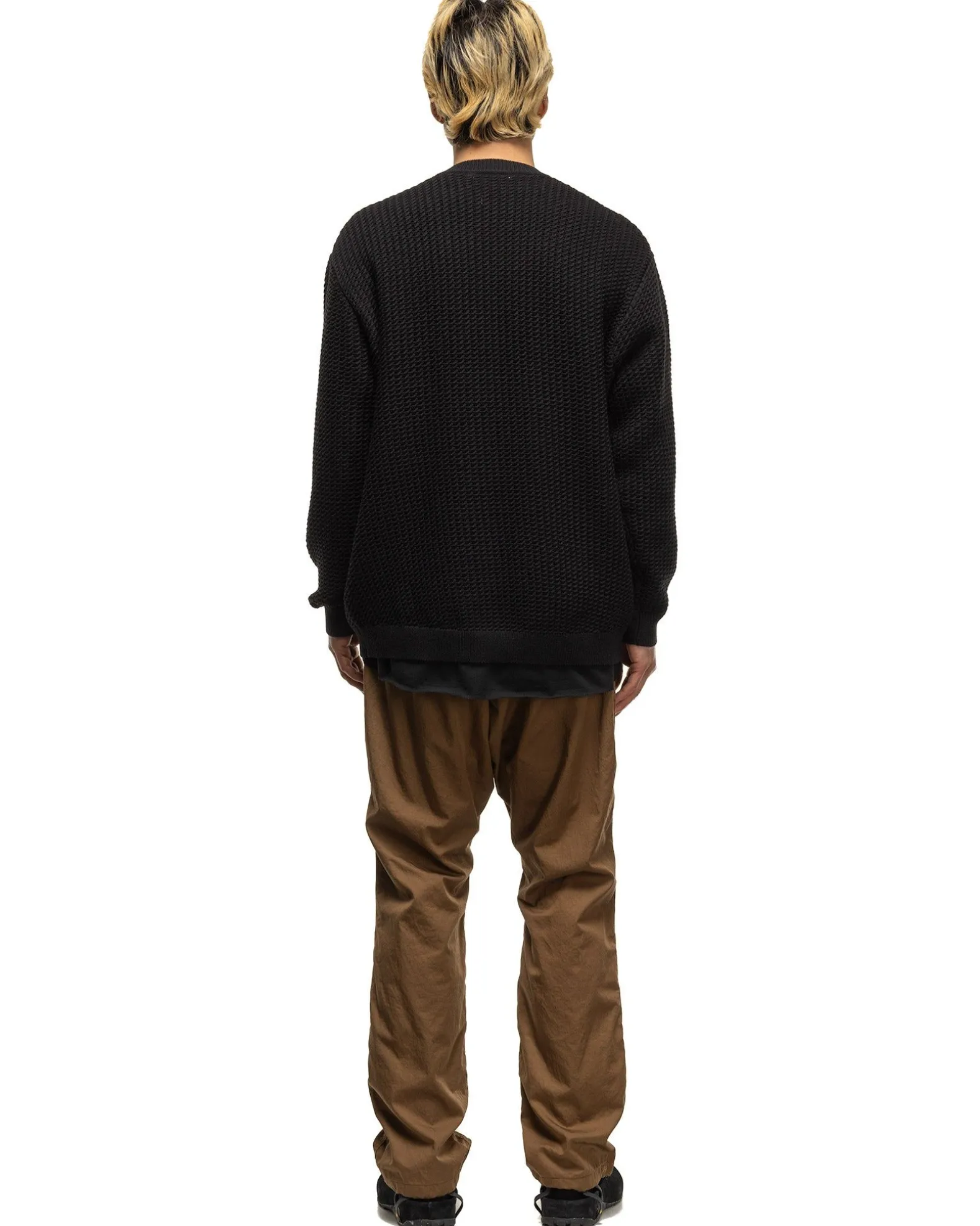 Rancher L/S Sweater C/N Mesh Black