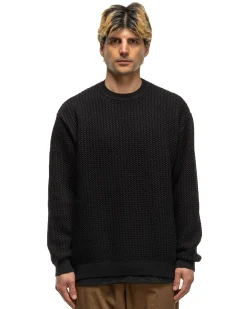 Rancher L/S Sweater C/N Mesh Black