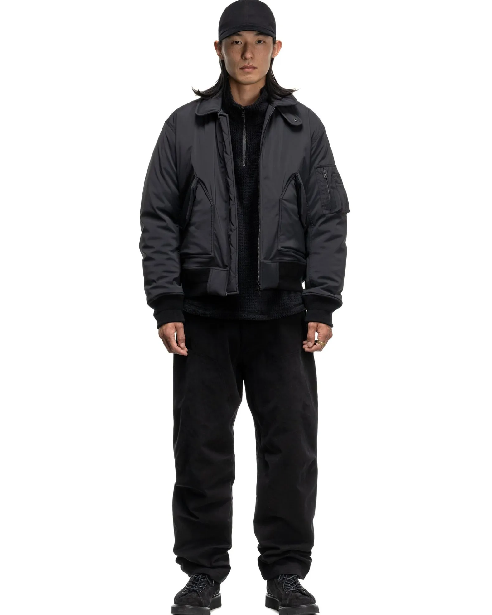 Rig Pants-Duca Visconti Emerized Cotton Twill Black
