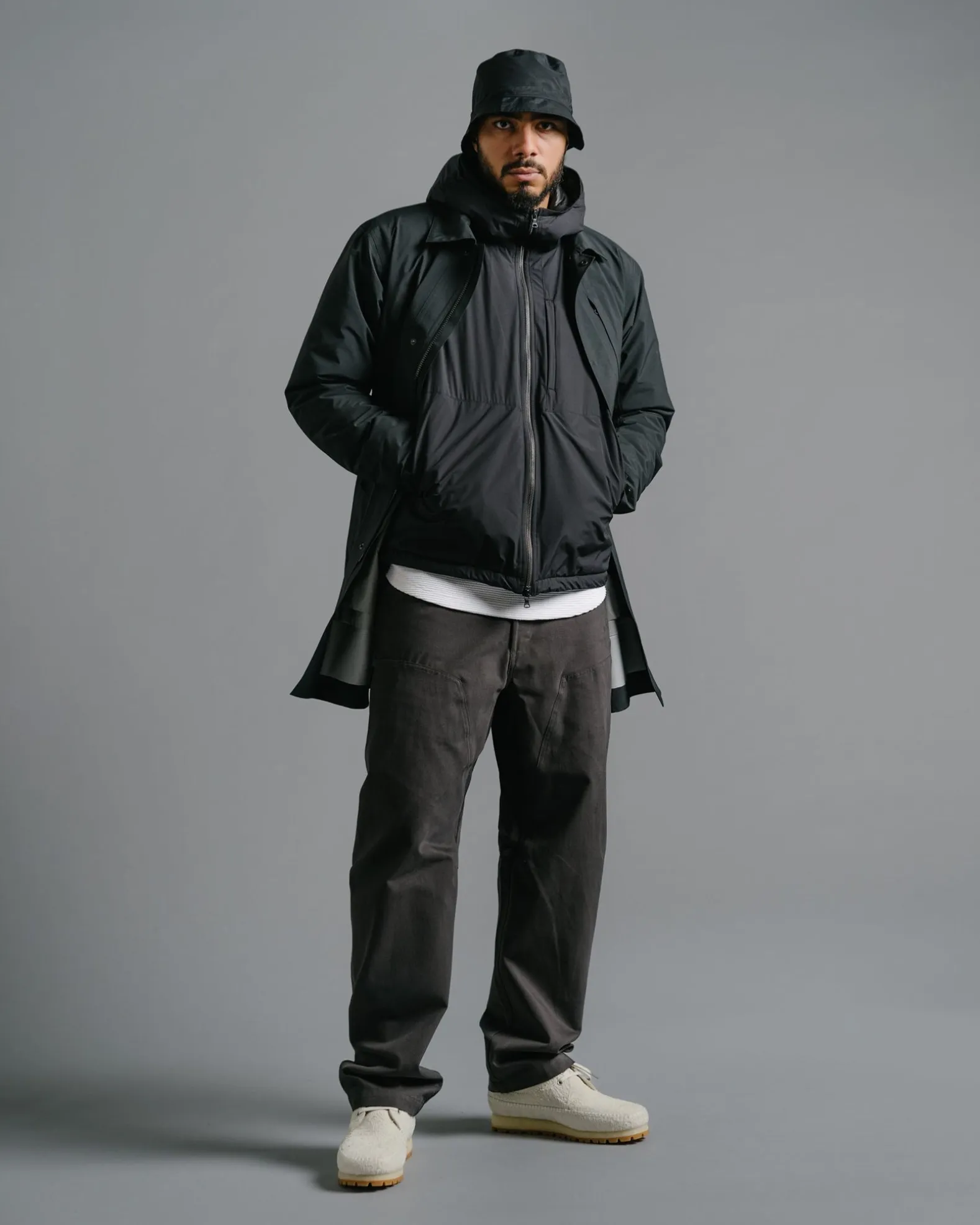 Rig Pants-Duca Visconti Emerized Cotton Twill Charcoal