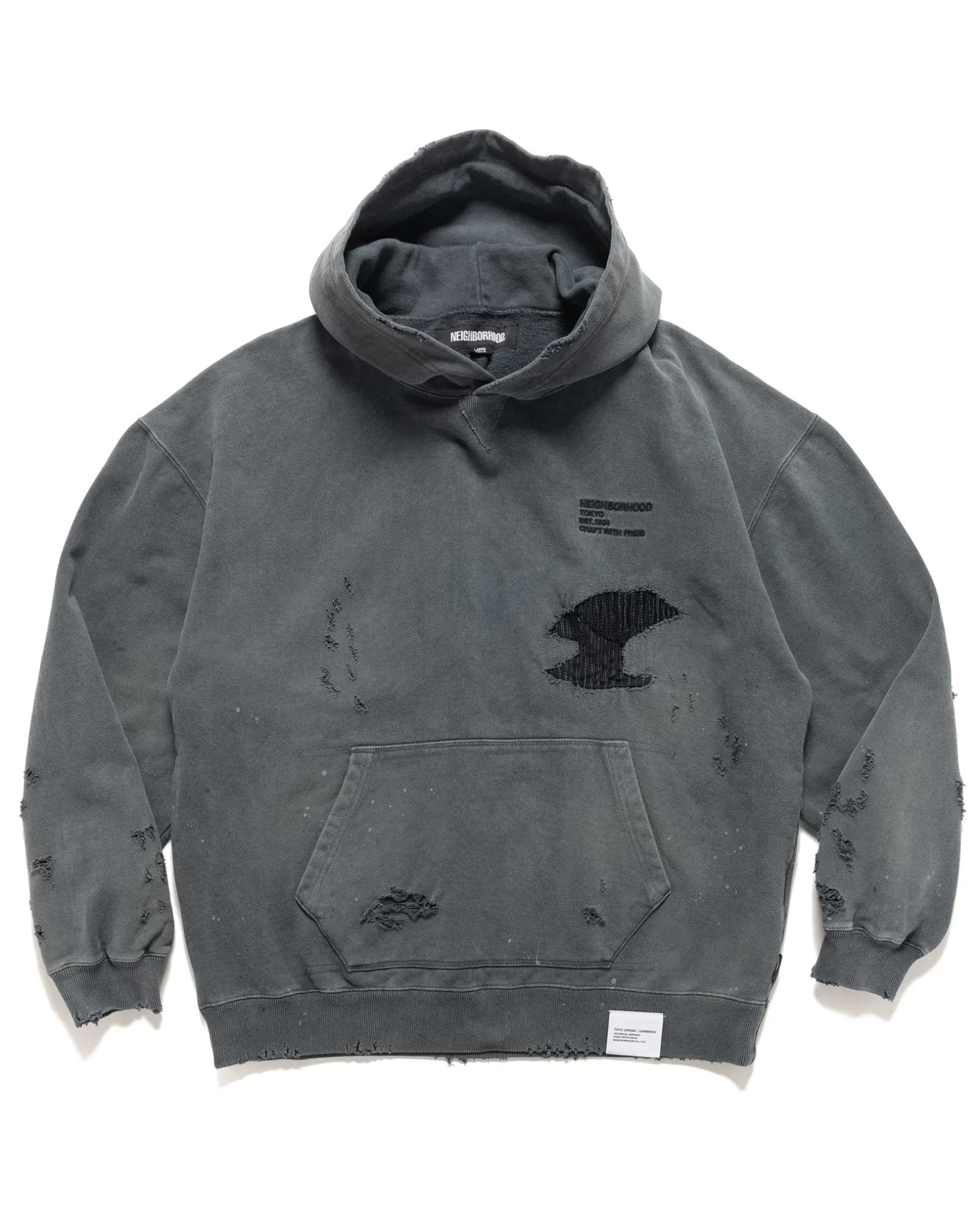 Savage Sweat Parka Ls Black