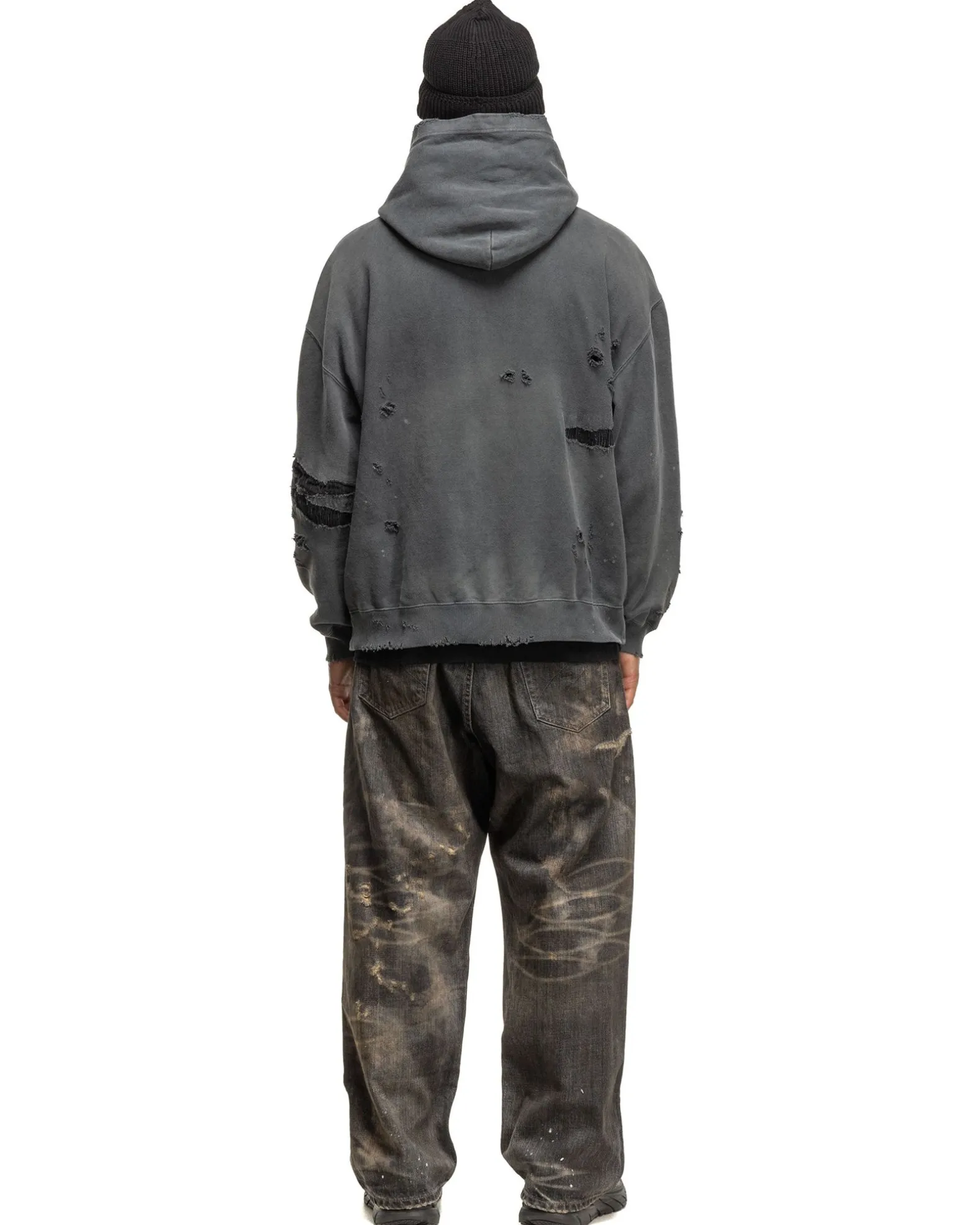 Savage Sweat Parka Ls Black