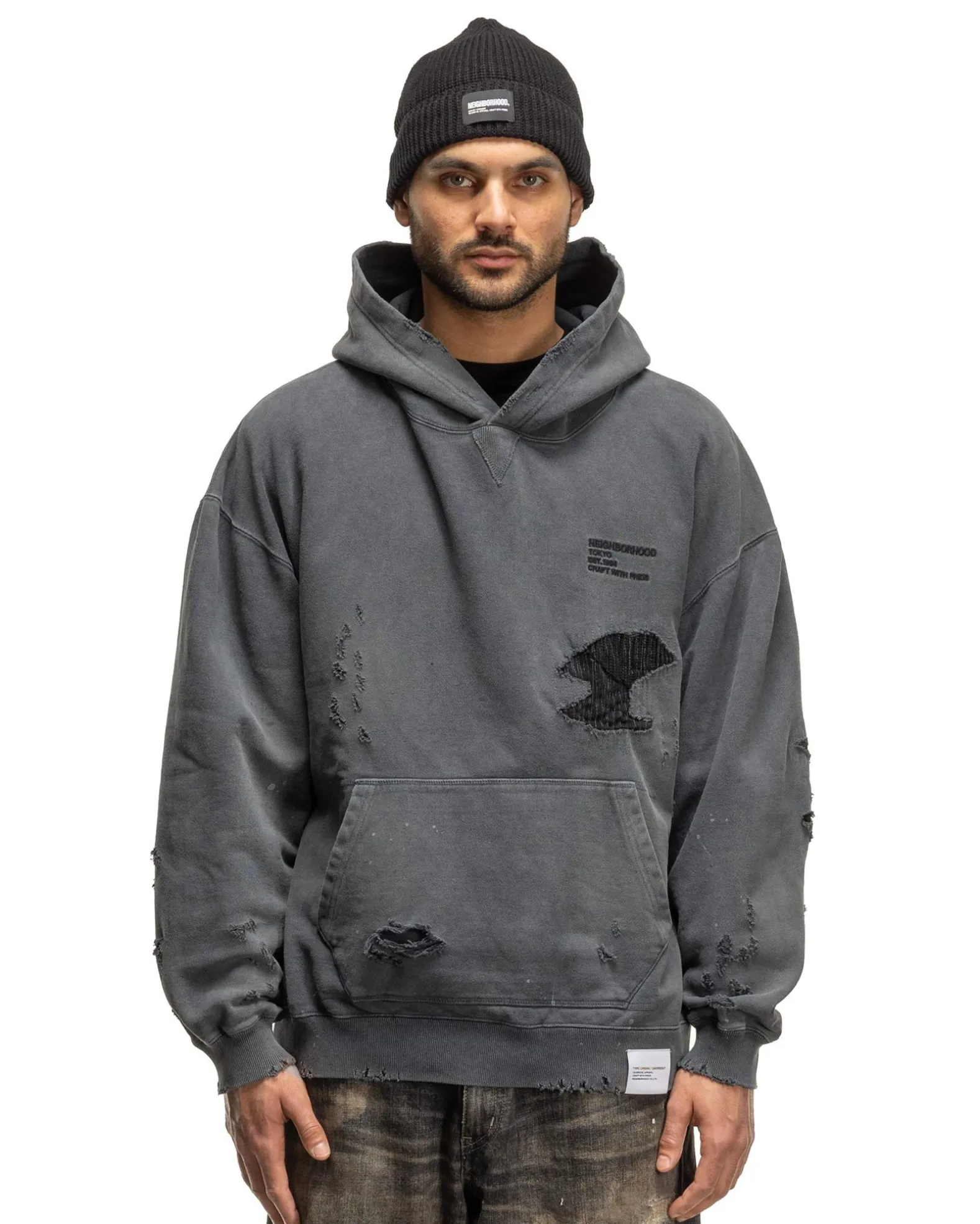 Savage Sweat Parka Ls Black