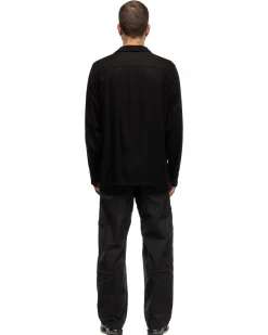 Snowflake Hand Embroidery Shirt Black