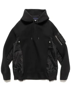 Sponge Sweat X Nylon Twill Hoodie Black