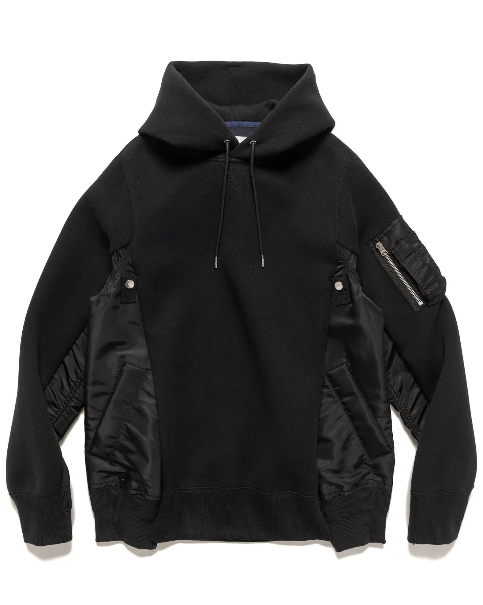Sponge Sweat X Nylon Twill Hoodie Black