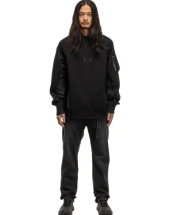 Sponge Sweat X Nylon Twill Hoodie Black
