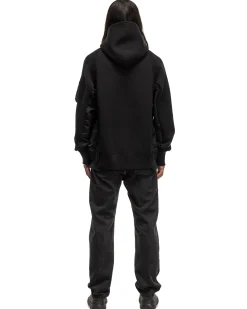 Sponge Sweat X Nylon Twill Hoodie Black
