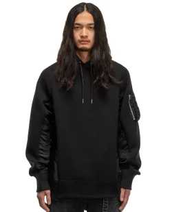 Sponge Sweat X Nylon Twill Hoodie Black