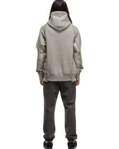 Sponge Sweat X Nylon Twill Hoodie Light Grey