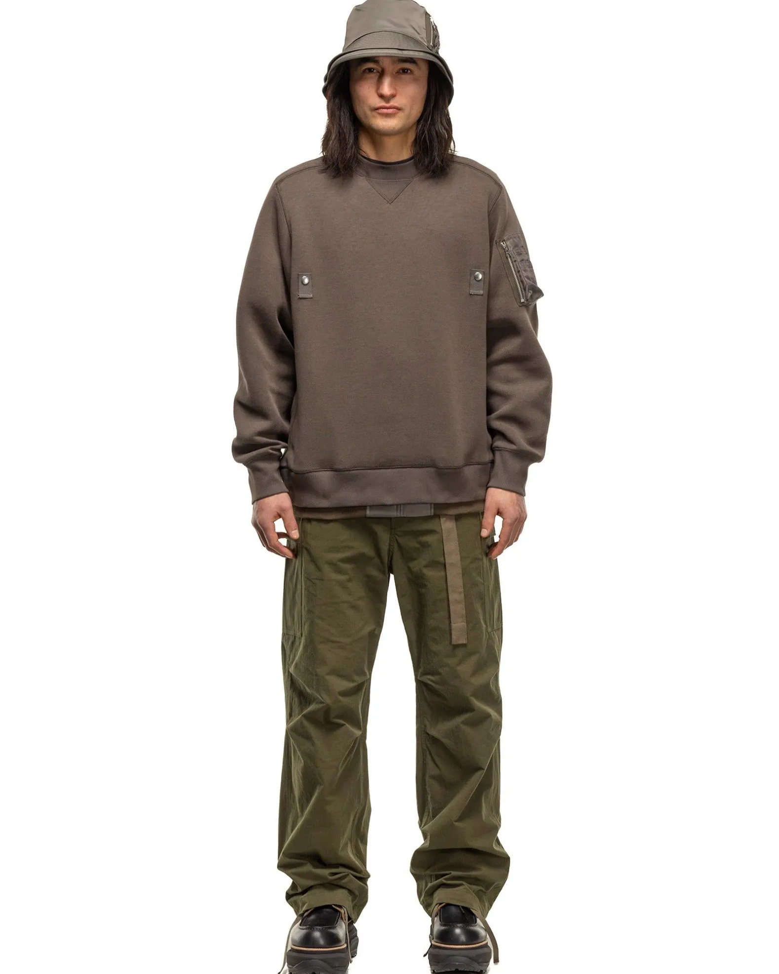 Sponge Sweat X Nylon Twill Pullover Taupe