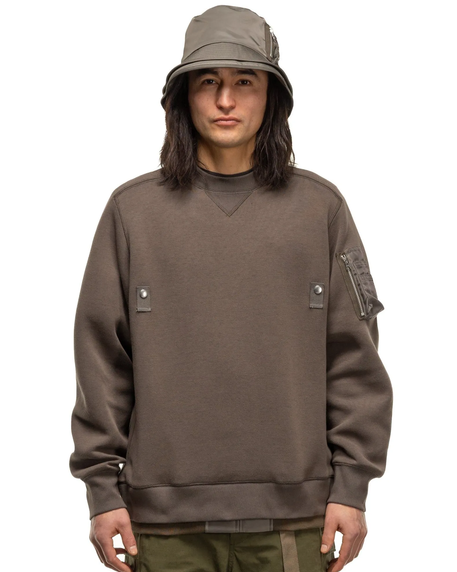 Sponge Sweat X Nylon Twill Pullover Taupe