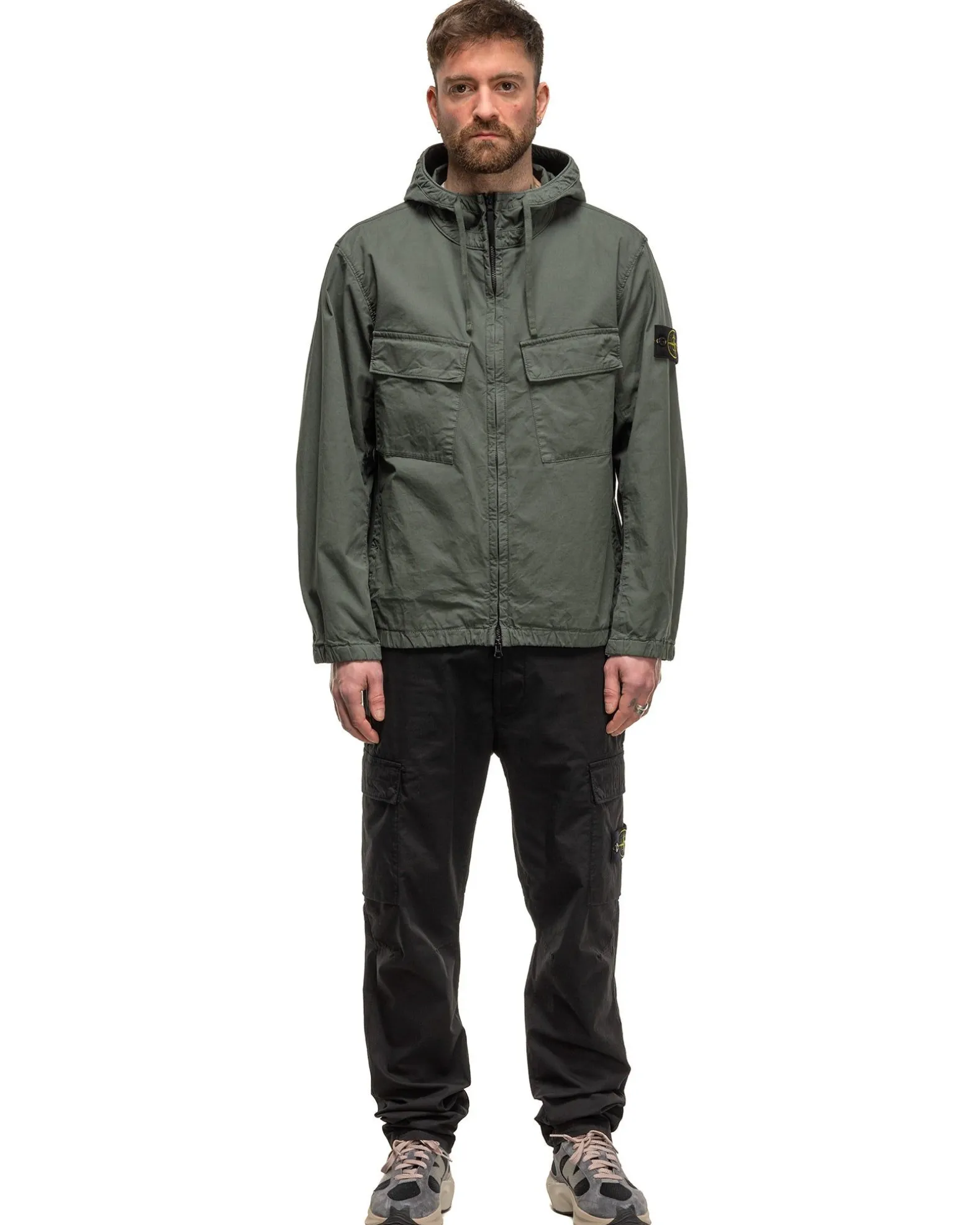 Supima® Cotton Twill Stretch-Tc Regular Fit Cargo Pants Black