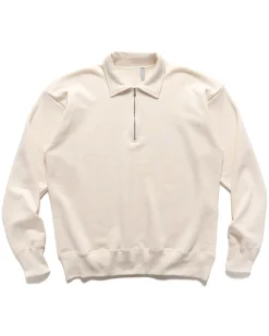 Suvin Sweat Halfzip Pullover Ecru