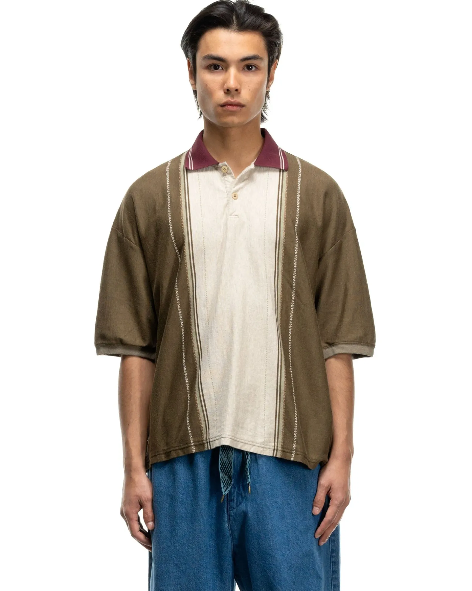 Tequila Jacquard Jersey Box Polo Brown