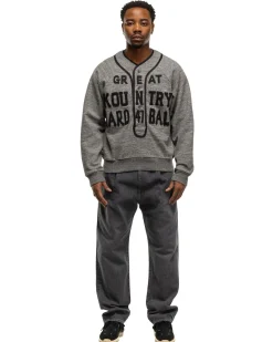 Top Jersey Baseball Henley Swt (Great Kountry) Charcoal